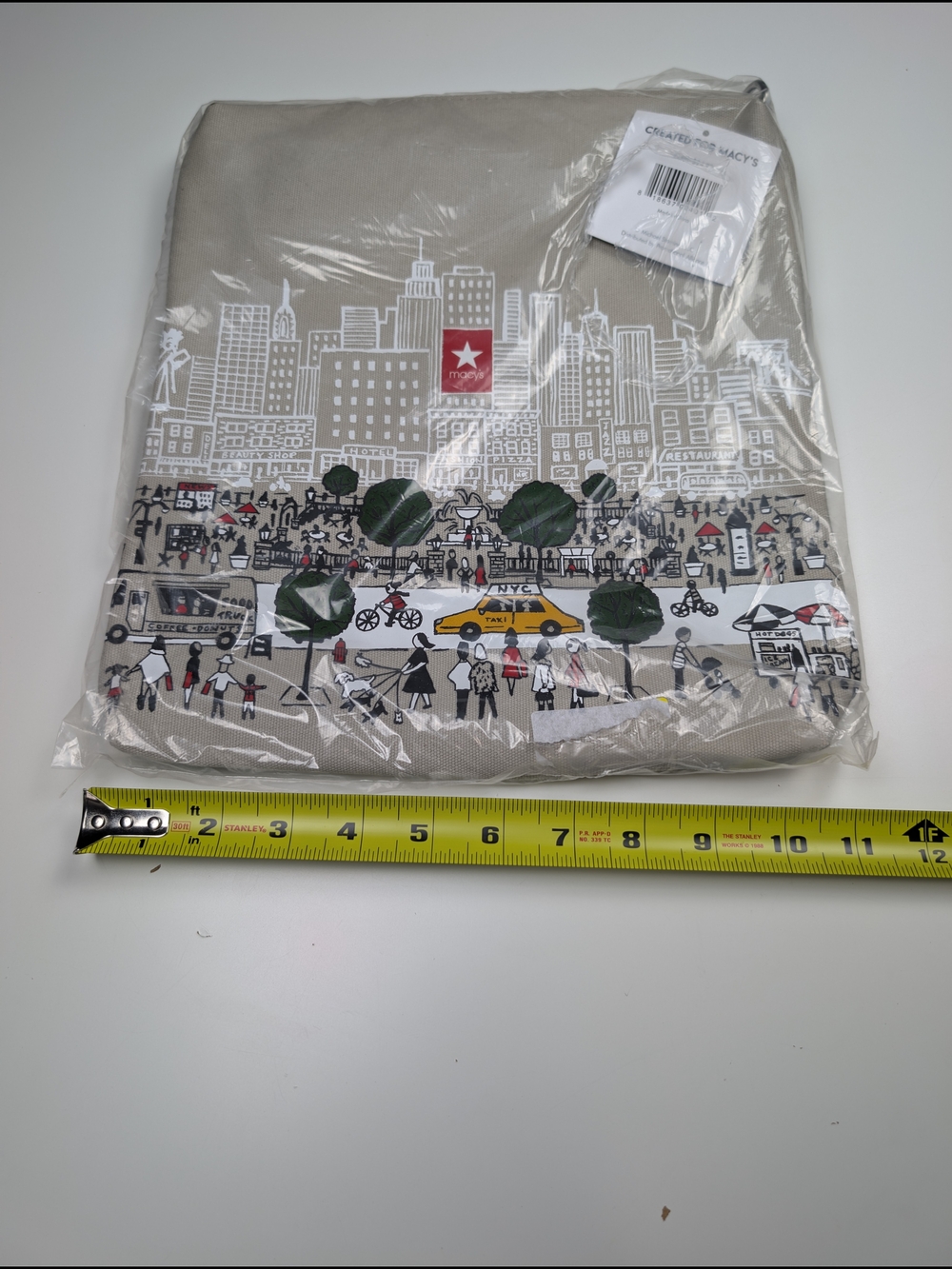 Macy's Michael Storrings NYC Canvas Crossbody Bag NWT City Skyline Tote - Picture 8 of 9